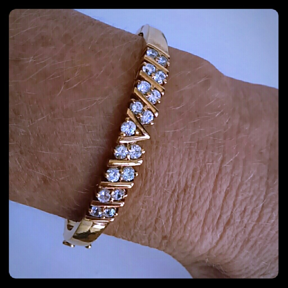 Vintage 925 LS Crystal Sterling Silver  Bracelet